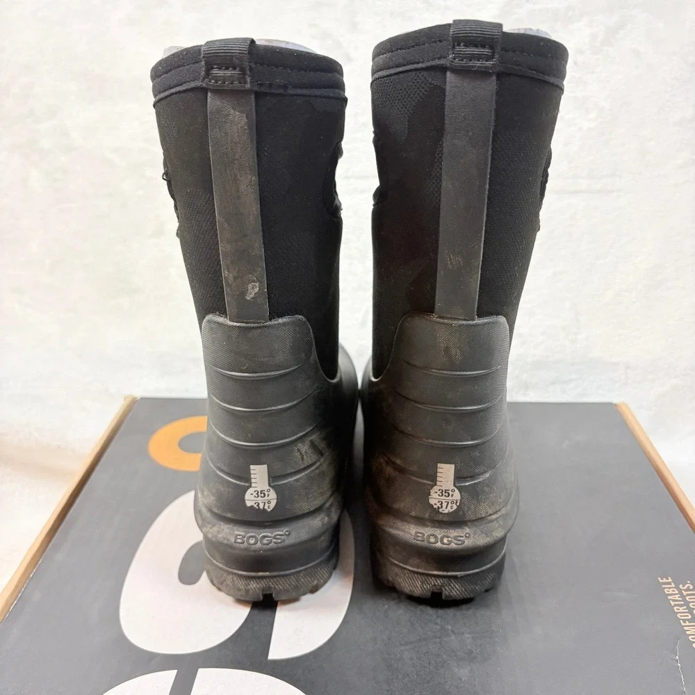 Bogs Classic High Boots Kids‎ Size 4 Black Good Waterproof Insulated Camo 71303K